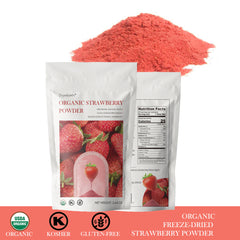 Orgnisulmte Organic Freeze Dried Strawberry Powder Locally Sourced from the USA 5.64 Oz